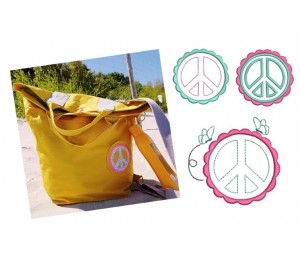 Stickdatei Peace Schmetterlinge